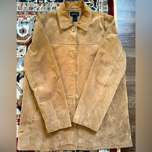 Perfect for fall, tan suede jacket, size L